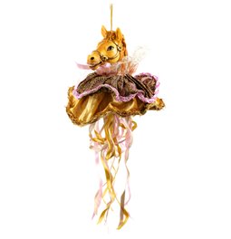 Christmas decor Horse Ruffle, mauve/gold