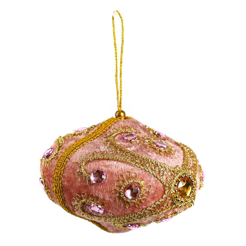 Christmas decor Jewel swirl onion, mauve/gold