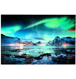 Glass picture Landscape with green sky, 120x80x0.4cm