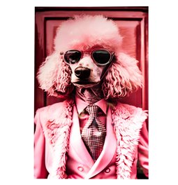 Glass picture Pink pudel, 60x90x0.4cm