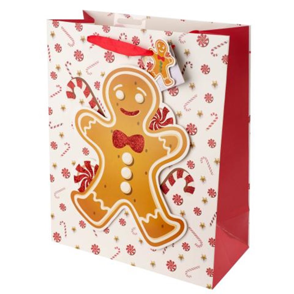 Gift bag GINGERBREAD M, H32.4x26x12.7cm