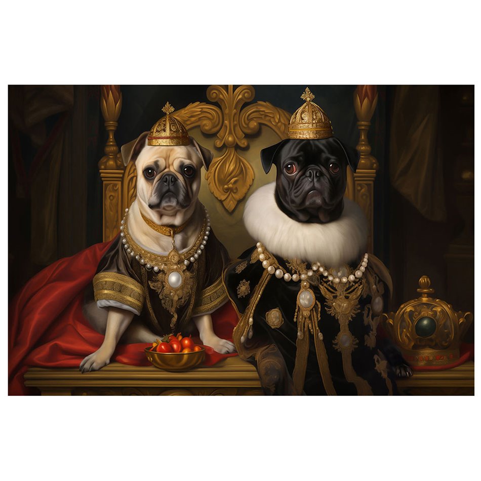 Glass picture King and Queen 90x60x0.4cm