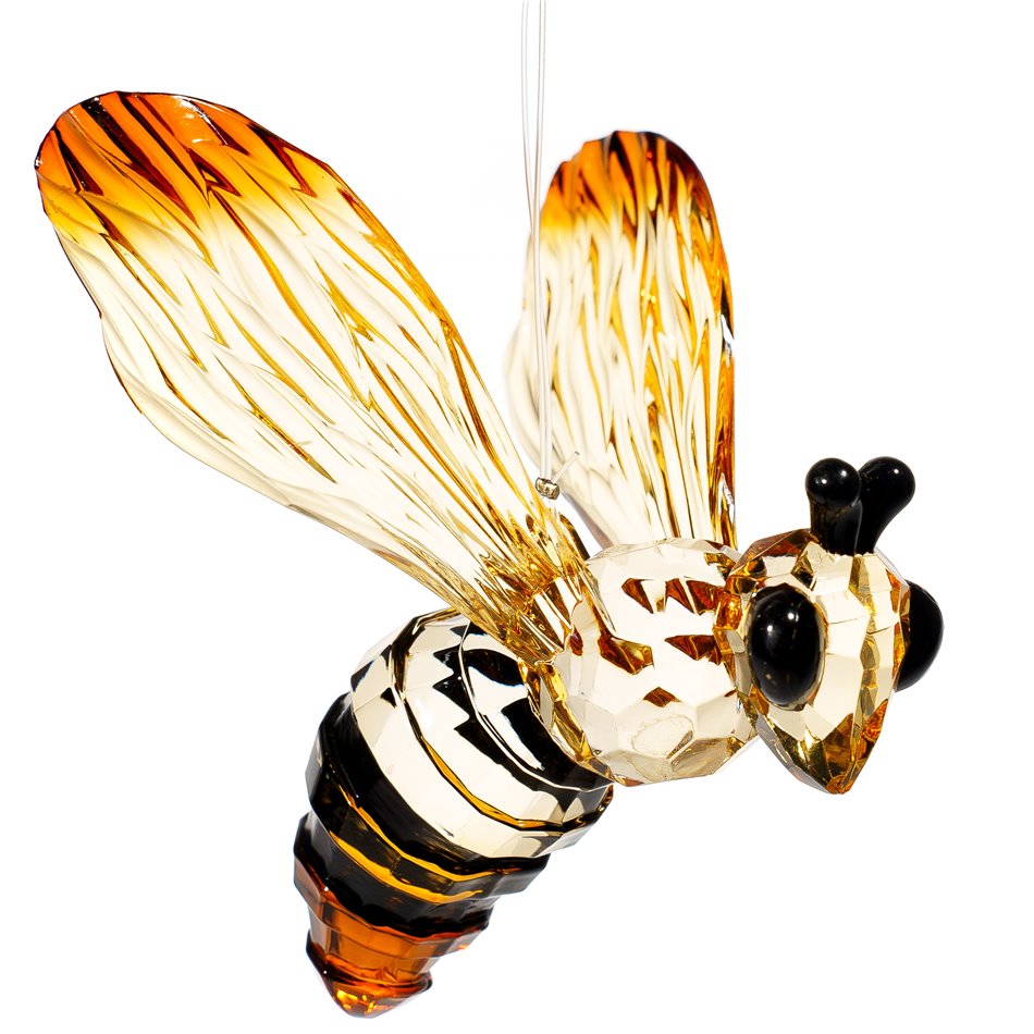 X-mas decor Bee, orange/chocolate/black, 9x8x9.3cm