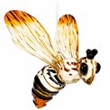 X-mas decor Bee, orange/chocolate/black, 9x8x9.3cm