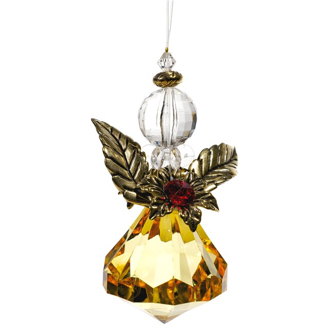 X-mas decor Diamond Angel clear/gold,5.6x9cm