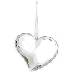X-mas decor Heart, clear, 4cm