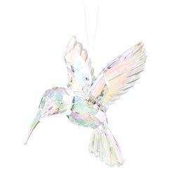 X-mas decor HUMMINGBIRD clear, 7.9 x 8x 8.9 cm