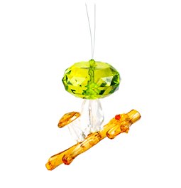 X-mas decor MUSHROOM green/copper, 5.7x7.3x3.9cm