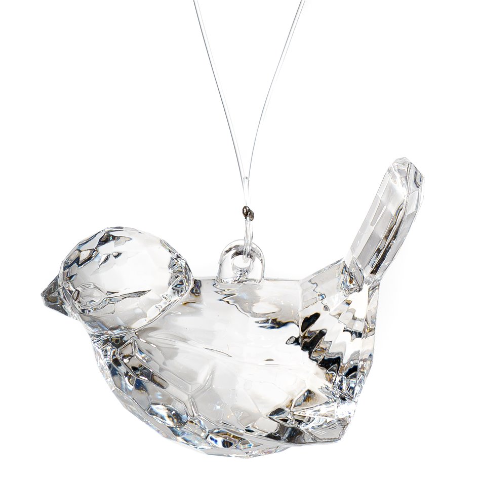 X-mas decor  Partridge, clear, 5.8x3.5x4.8cm