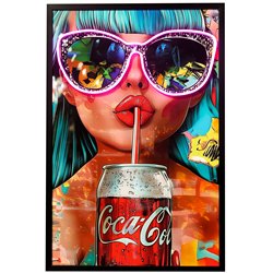 Стеклянная картина Beauty with Coca-Cola с LED, 60x90x3.5cm