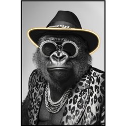 Glass picture Cool Gorilla LED, 60x90x3.5cm