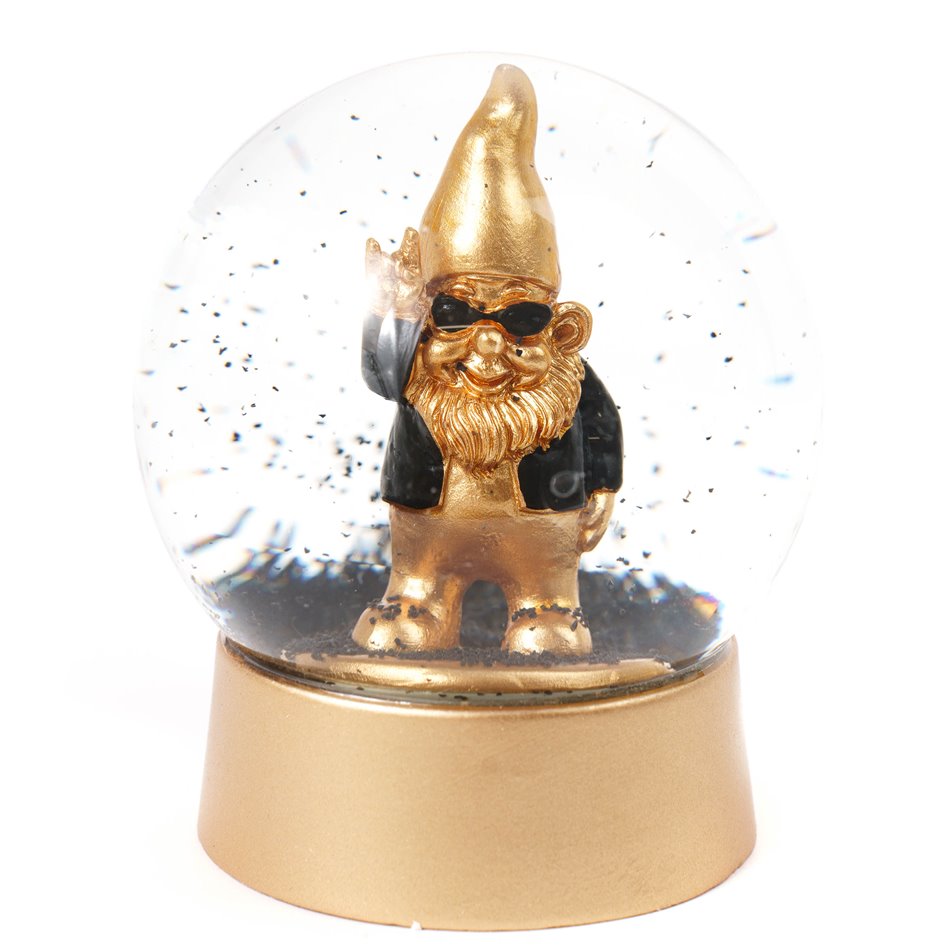 Snow globe Rock Gold, H12cm, D9cm