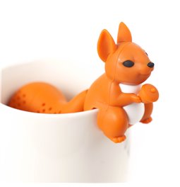 Ситечко для чая Squirell, оранжевый/белый, силикон, H12x3.5x9cm