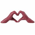Deco figurine Heart, ceramics, dark red, H11x7x31cm