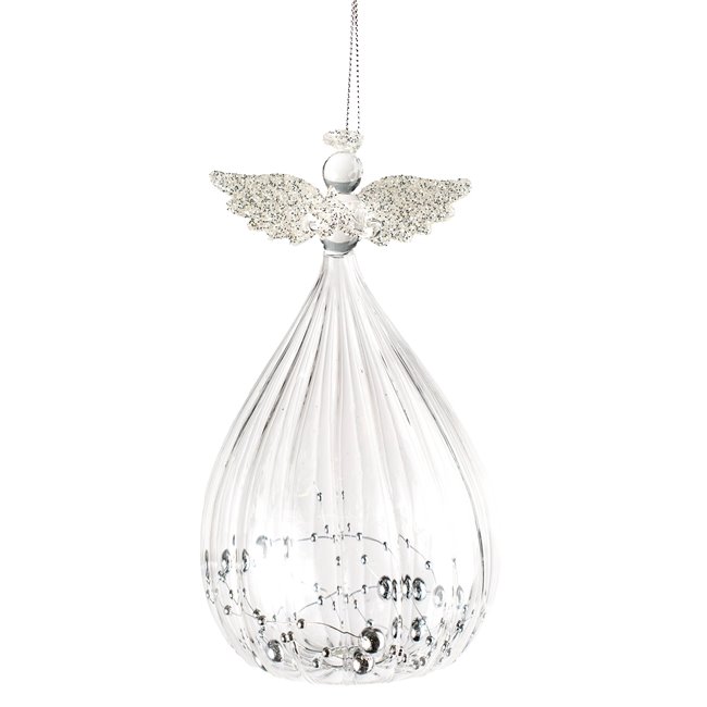 X-mas decor clear Angel, 8x8x15cm
