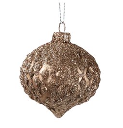 X-mas decor Ball, dark brown, hanging, 8x8x8cm