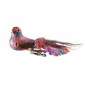 Christmas decor  stained glass Bird clip, burgundy7x18x4.5cm