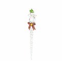 X-mas decor SNOWMEN green/clear/iridescent, 24.5cm