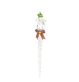 X-mas decor SNOWMEN green/clear/iridescent, 24.5cm