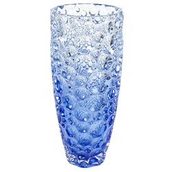 Хрустальная ваза Lisboa Half blue, синий, H35cm, D15cm