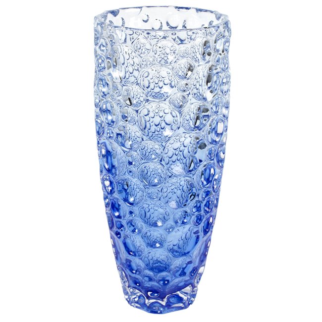 Crystal vase Lisboa Half blue, H35cm, D15cm