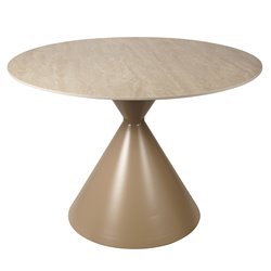 Круглый обеденный стол Tiriolo, спеченный камень/металл, D110cm H76.5cm