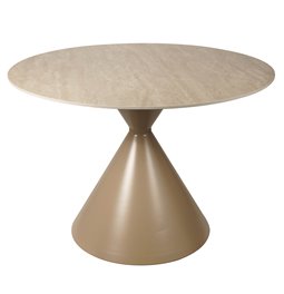 Round dining table Tiriolo, sintered stone/metal, D110cm H76.5cm