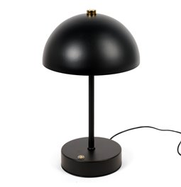 Decorative table lamp Lucia, black, H25cm, D15cm, LED 3W, rechargable