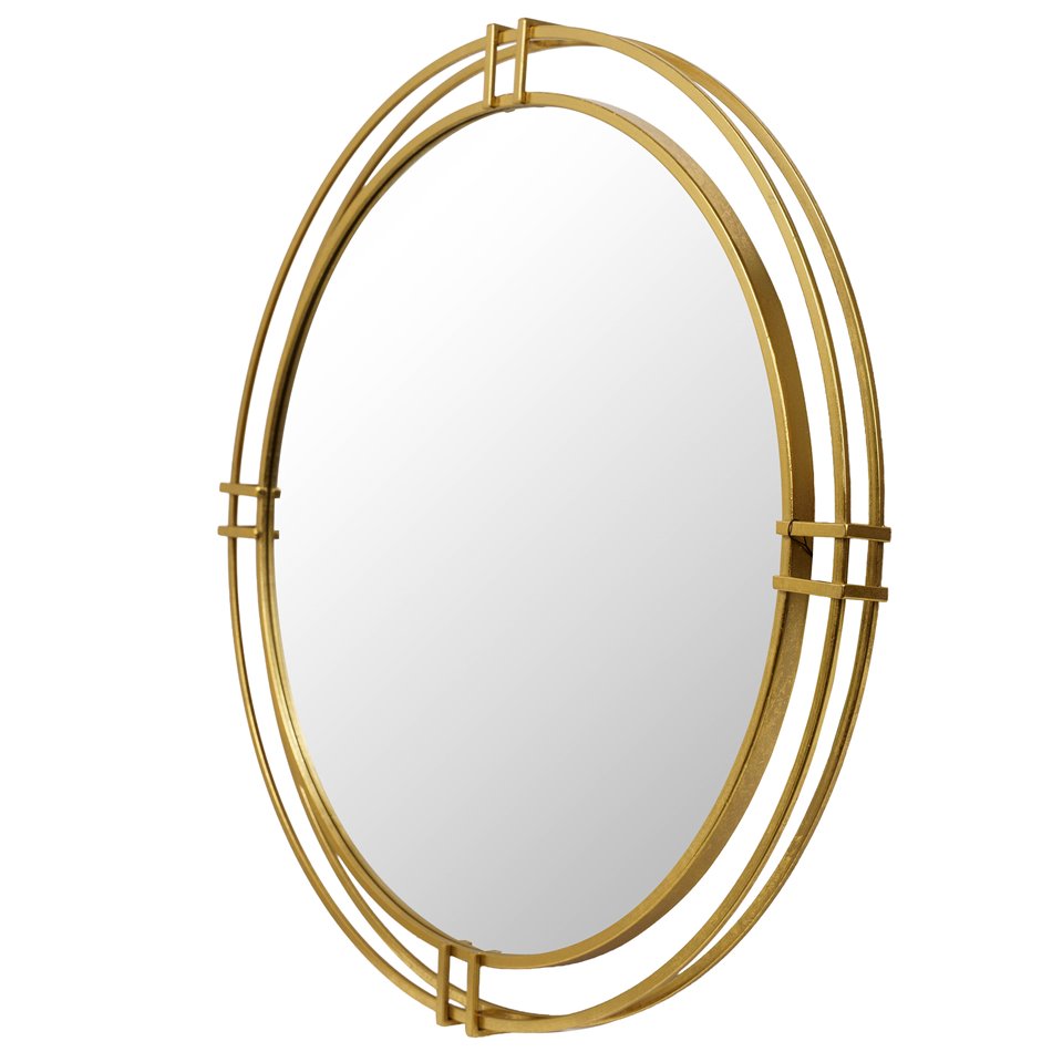 Wall mirror Ballen, gold color, D81x5cm