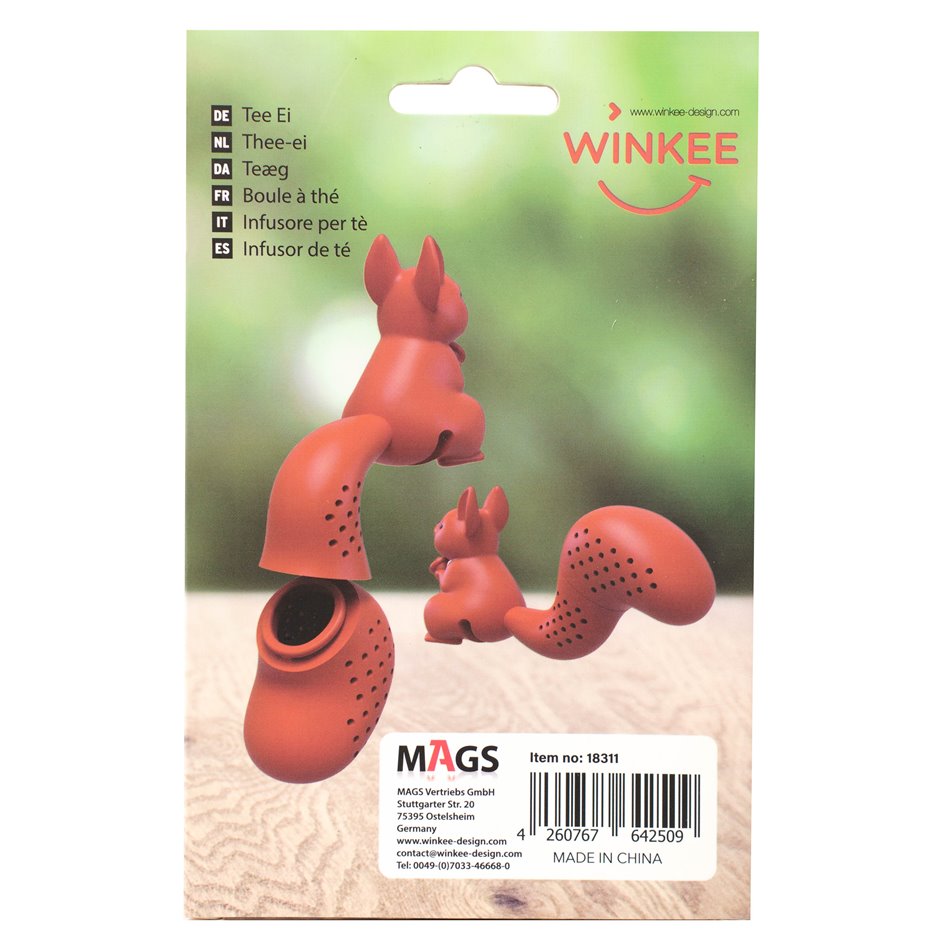 Teesõel Squirell, oranž/valge, silikoon, H12x3.5x9cm