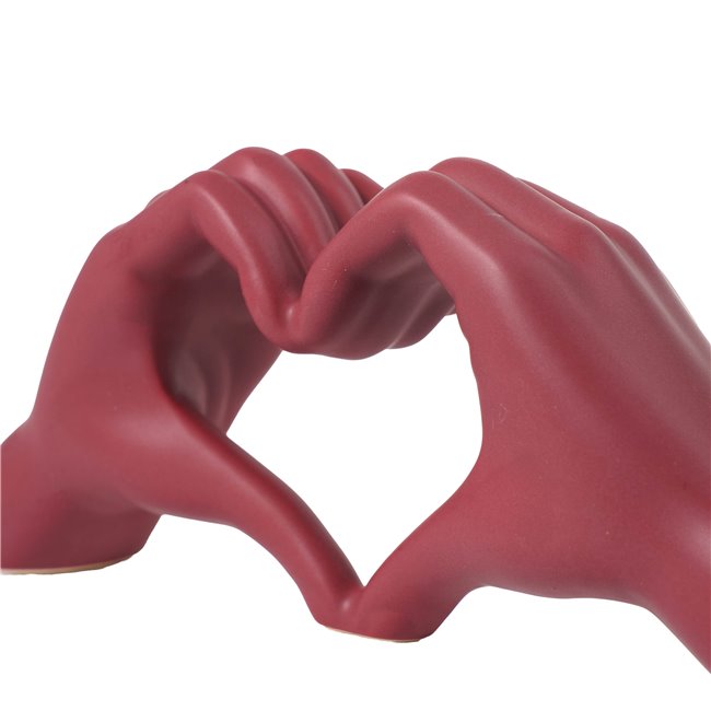 Deco figurine Heart, ceramics, dark red, H11x7x31cm