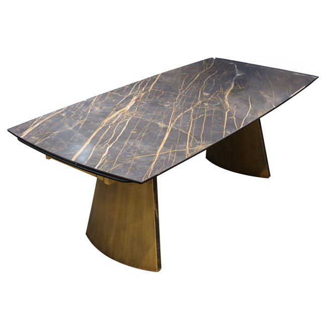 Pikendatav söögilaud Fabian, metall/klaas/keraamika, 200-300x100cm H76cm