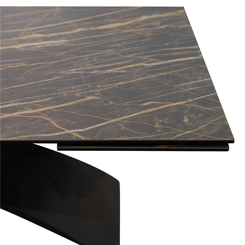 Extendable dining table Faberg, metal/glass/ceramic, 180-260x95cm H76cm