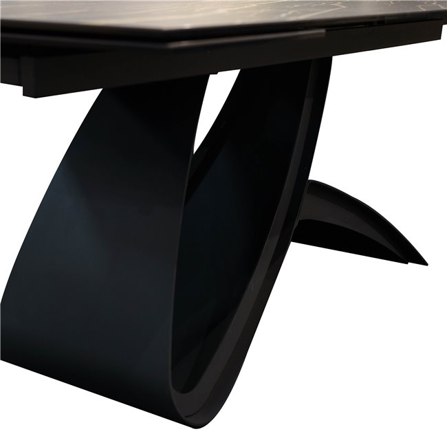Extendable dining table Faberg, metal/glass/ceramic, 180-260x95cm H76cm