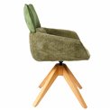 Dining chair Fango 37, rotatable 360 degrees, green/natural, H89x63.5x55cm, seat height 49cm