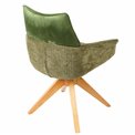 Dining chair Fango 37, rotatable 360 degrees, green/natural, H89x63.5x55cm, seat height 49cm