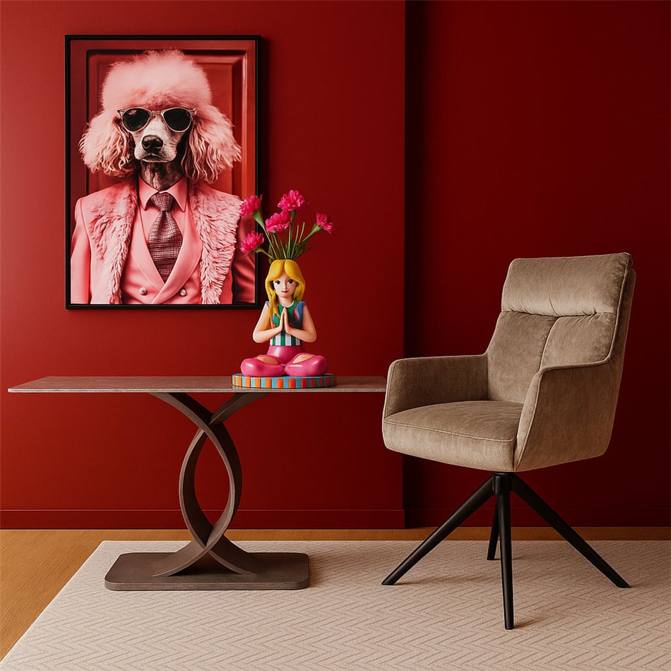 Klaasist pilt Pink pudel, 60x90x0.4cm