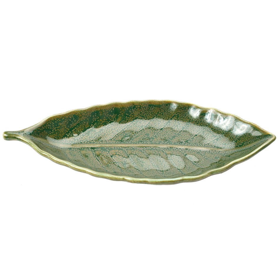 Decorative tray Tarha, green, 22.9x10.2cm H2.2cm