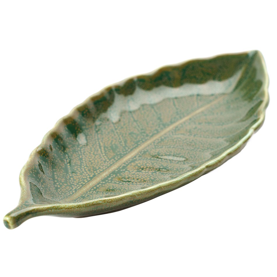 Decorative tray Tarha, green, 22.9x10.2cm H2.2cm
