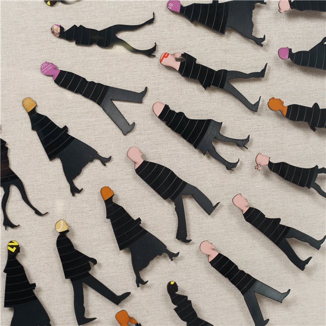 Wall decor Circle of people, 90x90cm