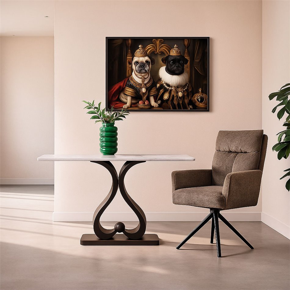 Konsool Walsend, metall/marmor, H85x140x40cm