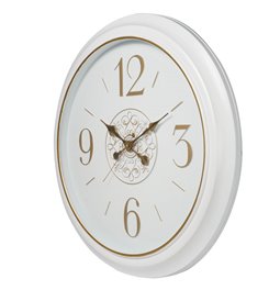 Wall clock Zaton, white/gold color, D60x5.8cm