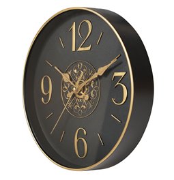 Wall clock Zdana, black/gold color, D25.4x4cm