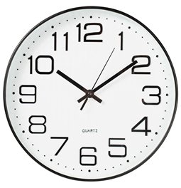 Wall clock Zelenika, black/white, D30.5x4.2cm