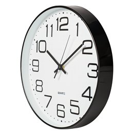 Wall clock Zelenika, black/white, D30.5x4.2cm