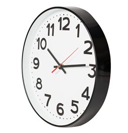Wall clock Zelina, black/white, D30.5x4.2cm