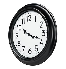 Wall clock Zetea, black/white, D50.8x5.8cm
