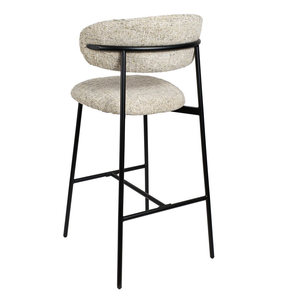 Bar chair Landsem 1038-3, beige grey, H104x52x50.5cm, seat height 75cm
