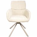 Dinning chair Lappi, rotatable 180 degrees, taupe/ivory, H86x65x61cm, seat height 50.5cm 