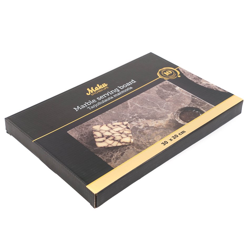 Serving board marble ruskea, 30x20cm H1.5cm